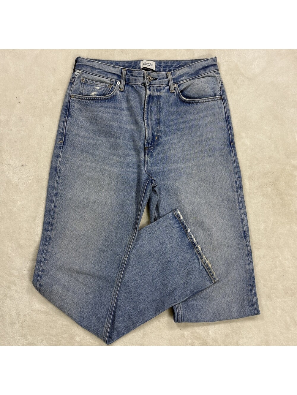 Citizens Of Humanity Cat H Jeans Womens 29 High Rise Straight Leg Light Wash
